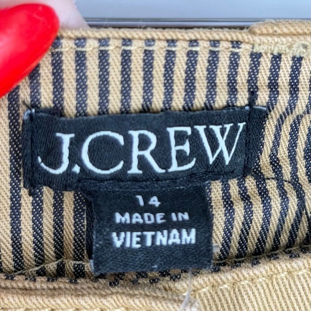 NEW J.Crew Pleated Heritage Chino Short 14 Tan Minimalist Preppy Coastal Casual